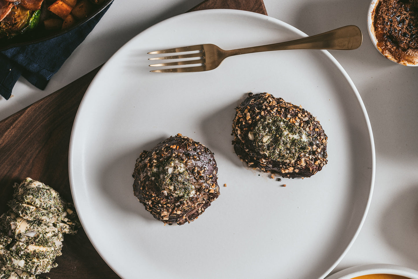 Montreal Steak with Herb Compound Butter