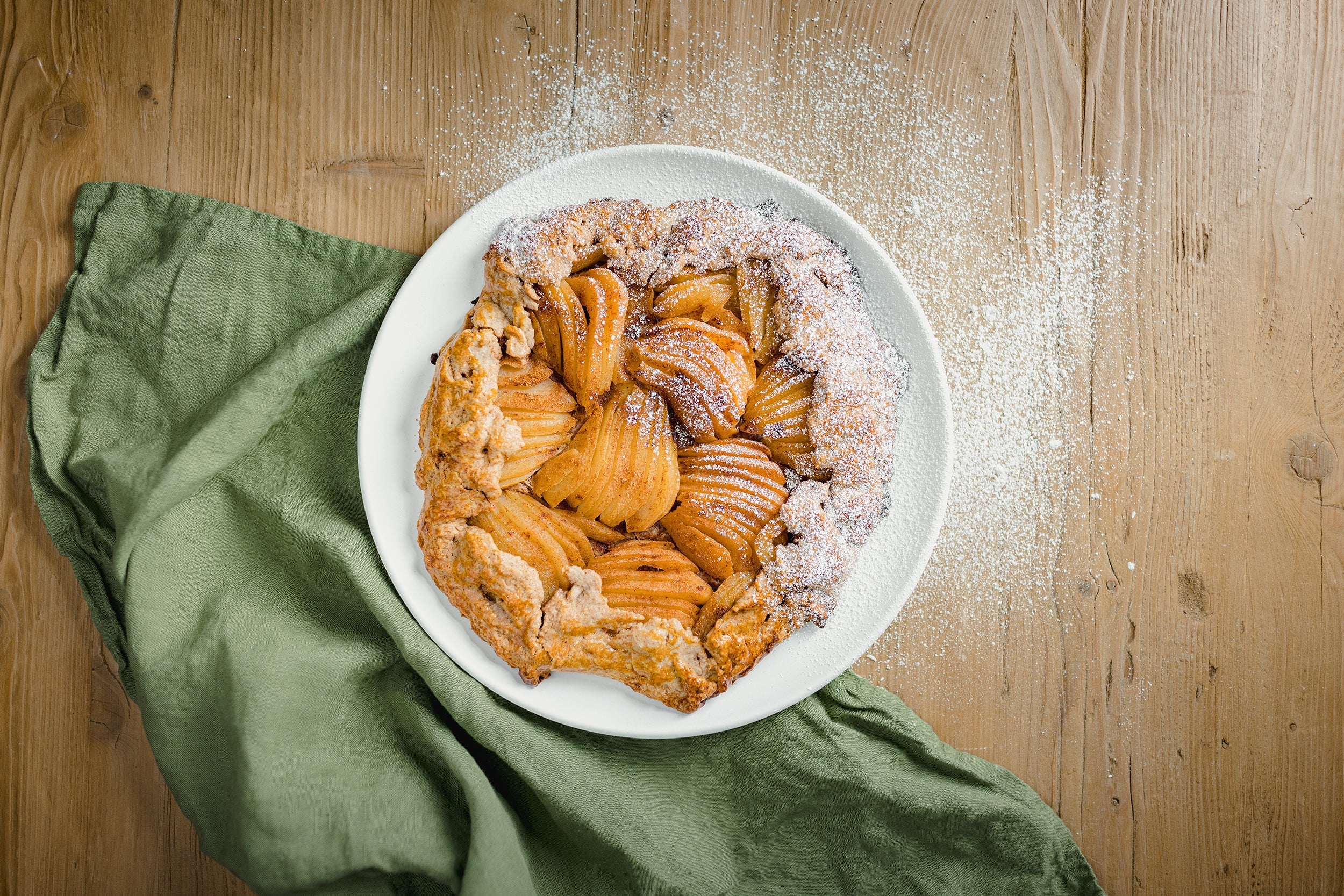 Brandied Pear Galette with Cinnamon Sugar Crust