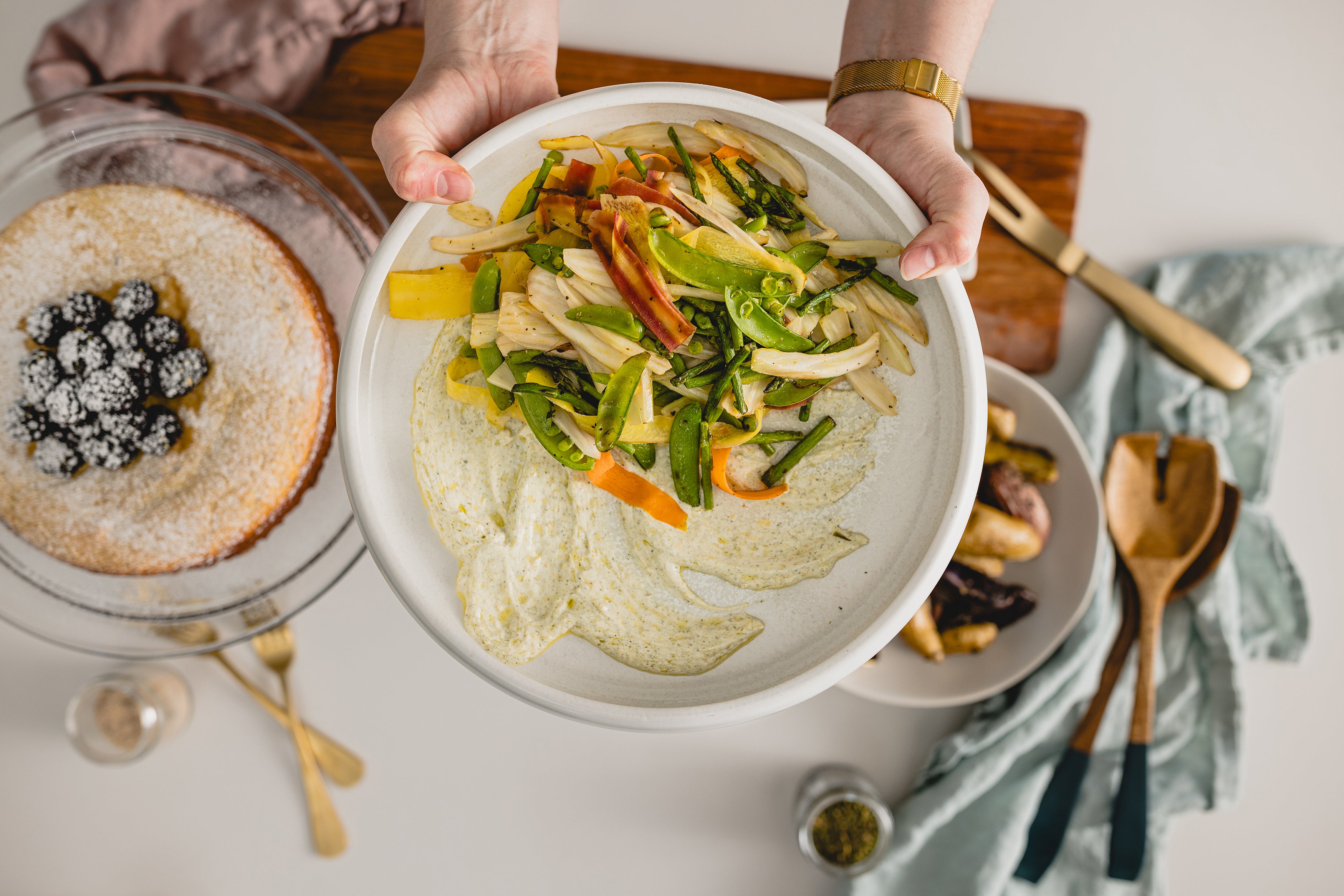 Spring Vegetables with Yogurt Dressing